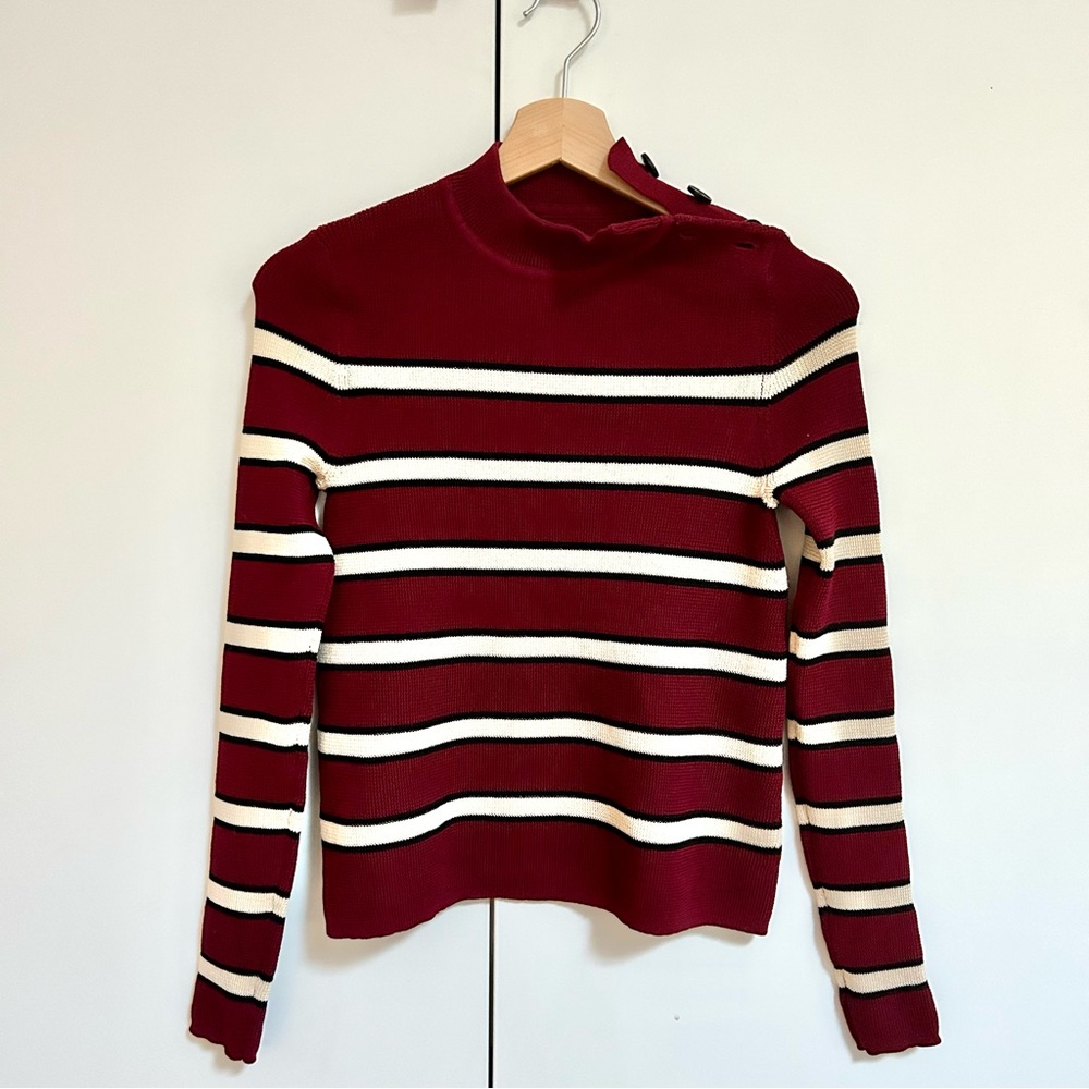 Isabel Marant Étoile striped button pullover sweatshirt